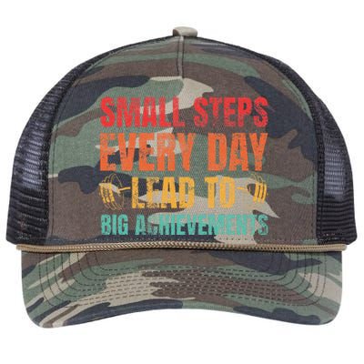 Small Steps Every Day Lead To Big Achievements Retro Rope Trucker Hat Cap