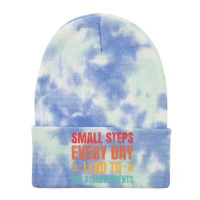 Small Steps Every Day Lead To Big Achievements Tie Dye 12in Knit Beanie