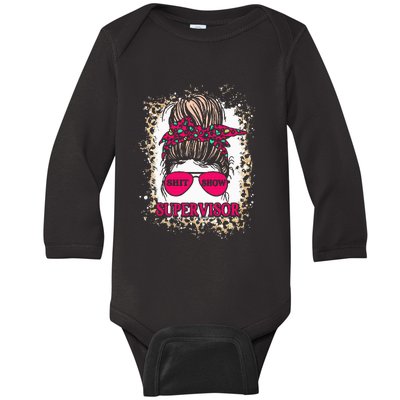 Shitshow Supervisor Funny Mom Boss Manager Teacher Baby Long Sleeve Bodysuit