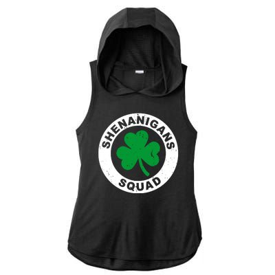 Shenanigans Squad Funny St PatrickS Day Party Ladies PosiCharge Tri-Blend Wicking Draft Hoodie Tank