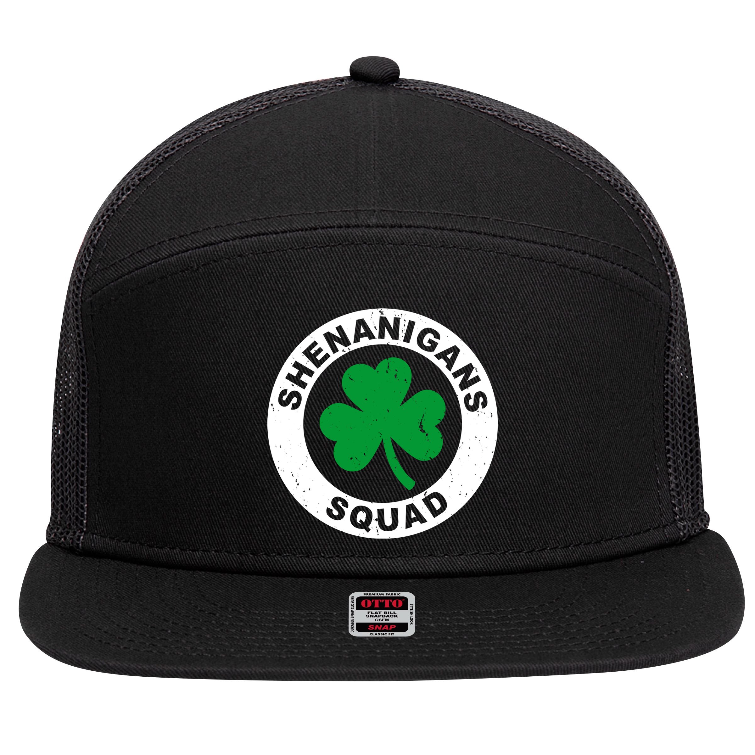 Shenanigans Squad Funny St PatrickS Day Party 7 Panel Mesh Trucker Snapback Hat