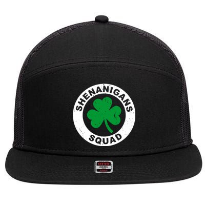 Shenanigans Squad Funny St PatrickS Day Party 7 Panel Mesh Trucker Snapback Hat