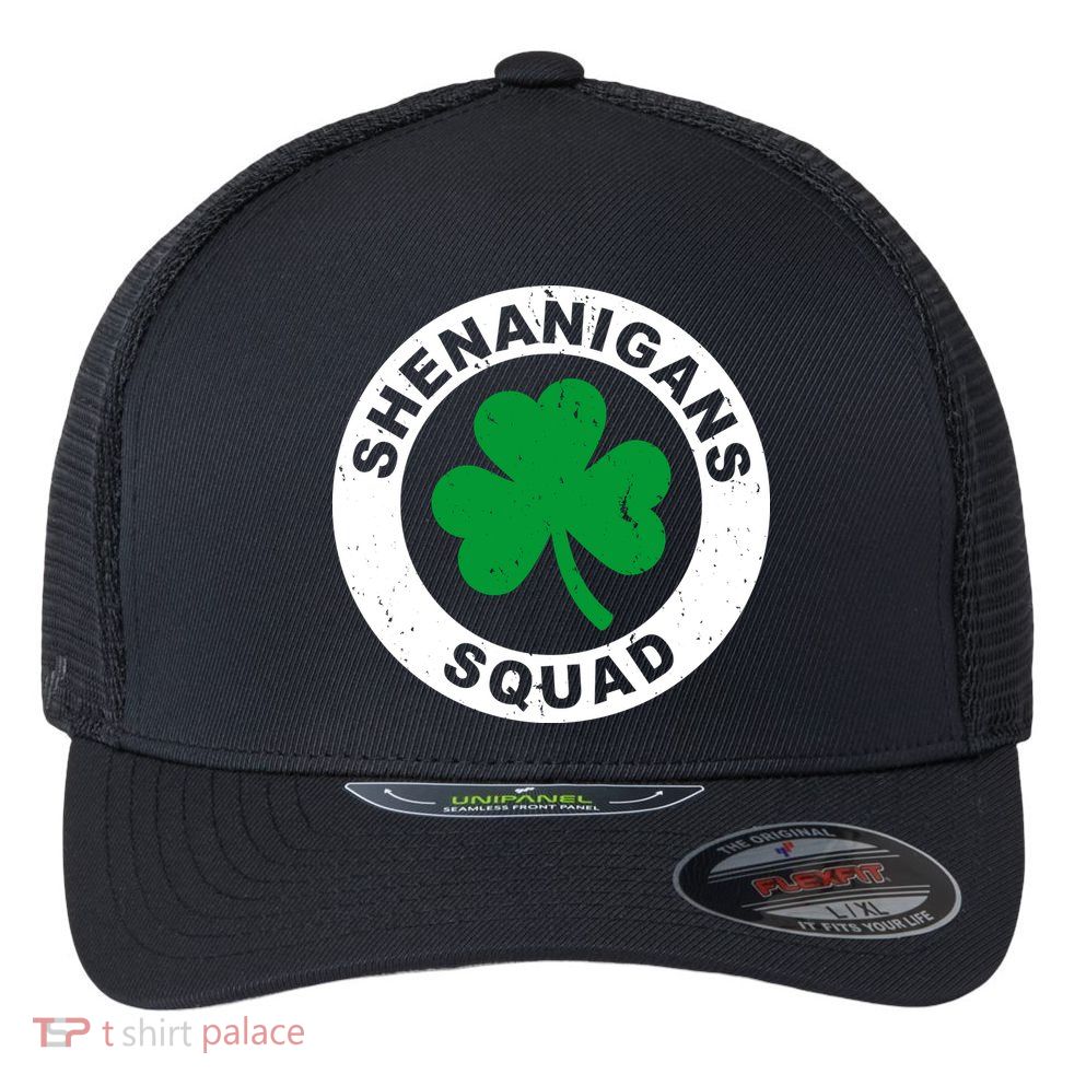 Shenanigans Squad Funny St PatrickS Day Party Flexfit Unipanel Trucker Cap