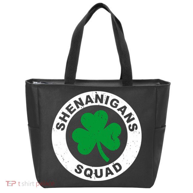 Shenanigans Squad Funny St PatrickS Day Party Zip Tote Bag