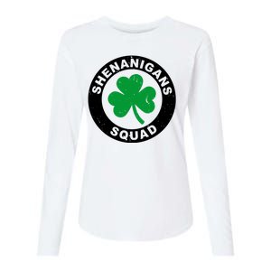 Shenanigans Squad Funny St PatrickS Day Party Womens Cotton Relaxed Long Sleeve T-Shirt