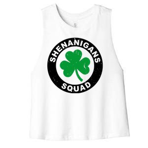 Shenanigans Squad Funny St PatrickS Day Party Women's Racerback Cropped Tank