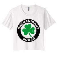 Shenanigans Squad Funny St PatrickS Day Party Women's Crop Top Tee