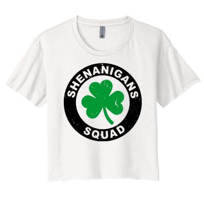 Shenanigans Squad Funny St PatrickS Day Party Women's Crop Top Tee