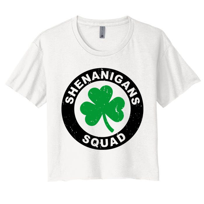 Shenanigans Squad Funny St PatrickS Day Party Women's Crop Top Tee