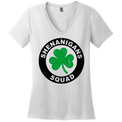 Shenanigans Squad Funny St PatrickS Day Party Women's V-Neck T-Shirt