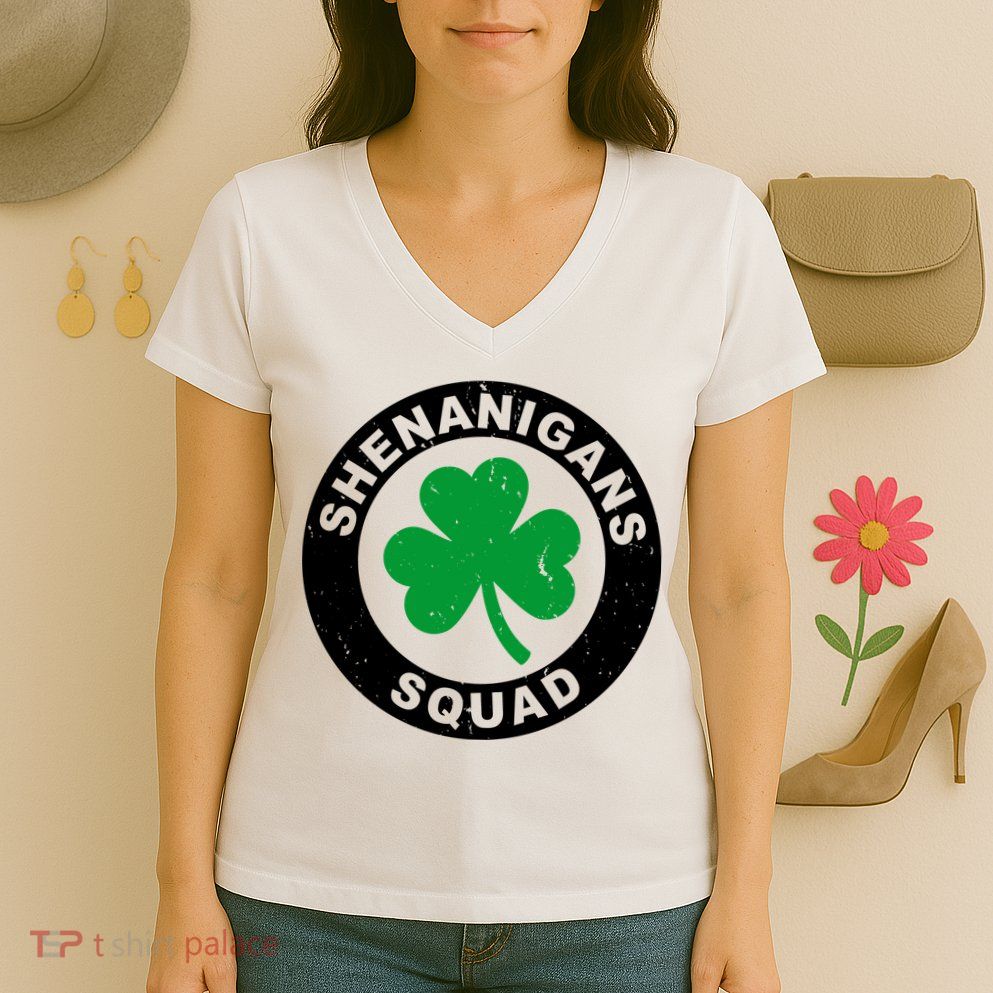 Shenanigans Squad Funny St PatrickS Day Party Women's V-Neck T-Shirt