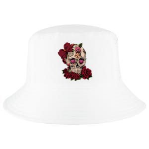 Sugar Skull Flowers Day Of The Dead Gift Idea Cool Comfort Performance Bucket Hat