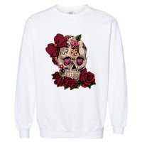 Sugar Skull Flowers Day Of The Dead Gift Idea Garment-Dyed Sweatshirt