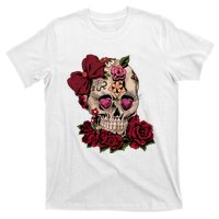 Sugar Skull Flowers Day Of The Dead Gift Idea T-Shirt