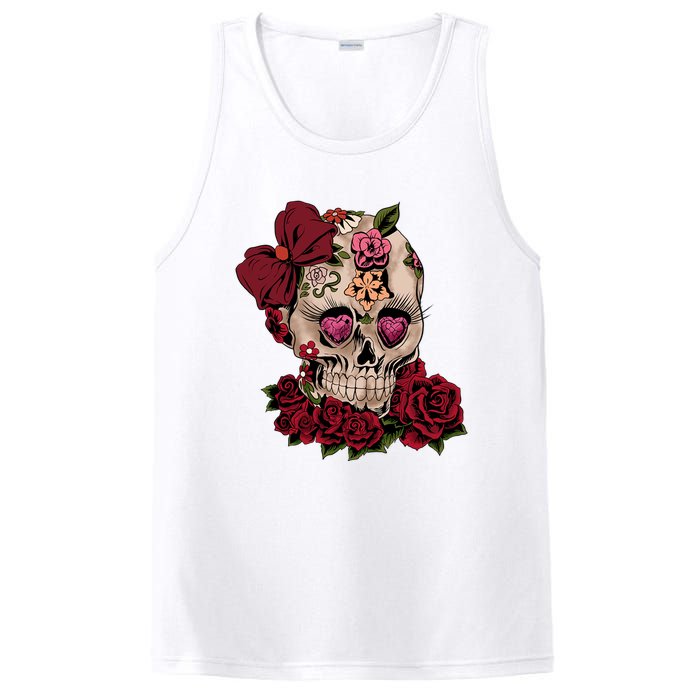 Sugar Skull Flowers Day Of The Dead Gift Idea PosiCharge Competitor Tank