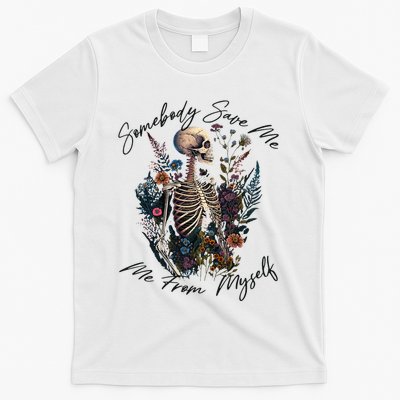 Somebody Save Flora Me Me From Western Myself Skeleton T-Shirt
