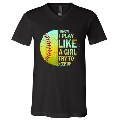 Softball Shirts For Girls | Softball TShirt V-Neck T-Shirt