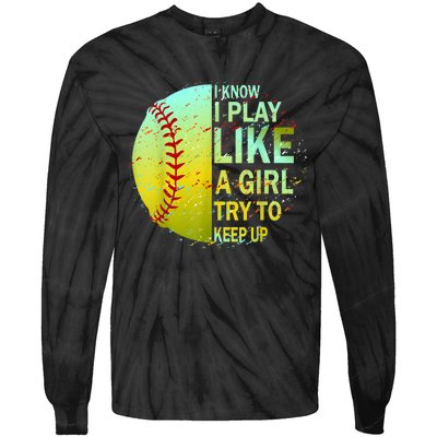 Softball Shirts For Girls | Softball TShirt Tie-Dye Long Sleeve Shirt