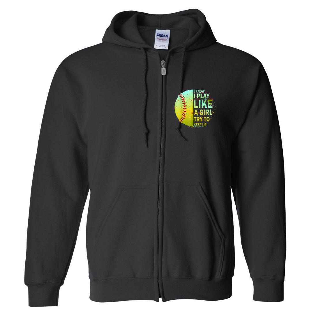Softball Shirts For Girls | Softball TShirt Full Zip Hoodie