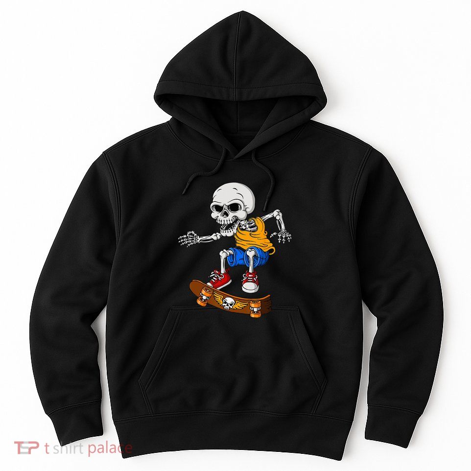 Skateboarding Skeleton Funny Skater Skate Board Halloween Hoodie