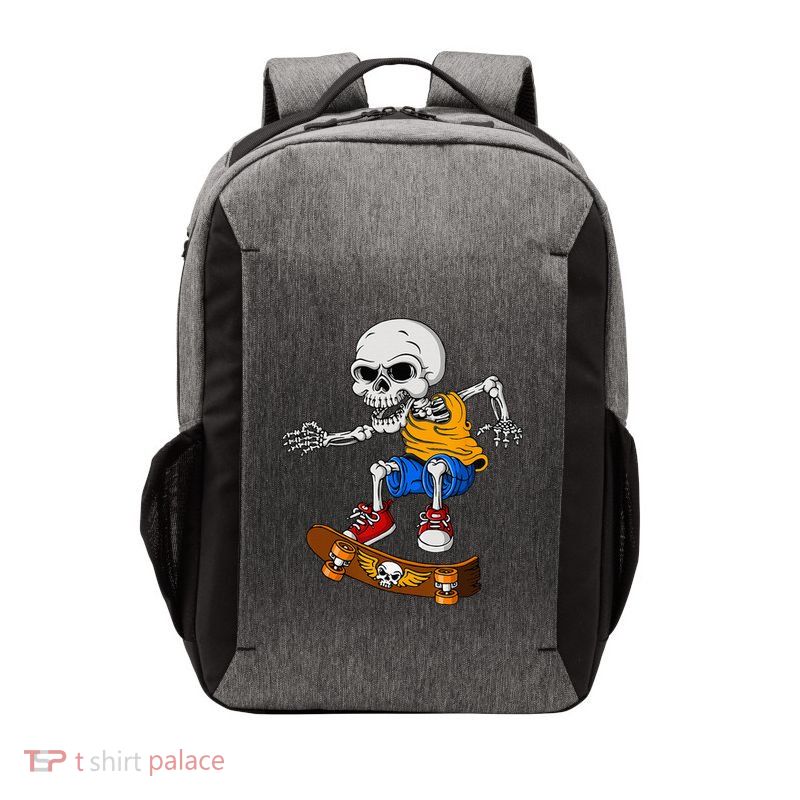 Skateboarding Skeleton Funny Skater Skate Board Halloween Vector Backpack