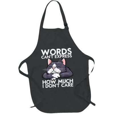 Sarcastic Saying Funny Saying Cat Sarcasm Sarcastic Full-Length Apron With Pockets