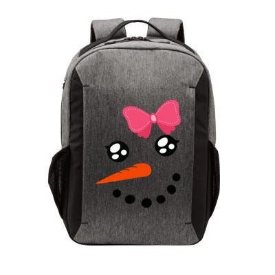 Snow Snowman Face Carrot Nose Pink Bow  Vector Backpack