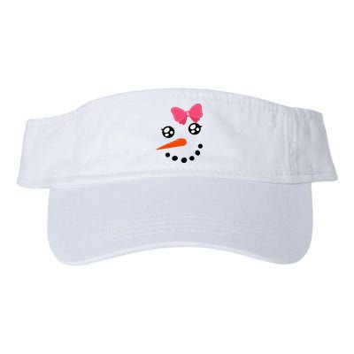 Snow Snowman Face Carrot Nose Pink Bow  Valucap Bio-Washed Visor