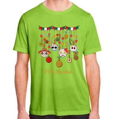 Sugar Skull Feliz Navidad Spanish Christmas Adult ChromaSoft Performance T-Shirt