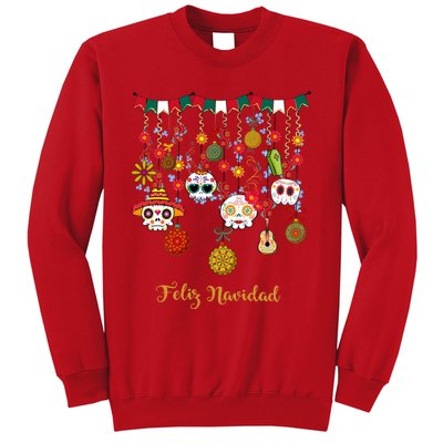 Sugar Skull Feliz Navidad Spanish Christmas Sweatshirt