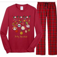 Sugar Skull Feliz Navidad Spanish Christmas Long Sleeve Pajama Set