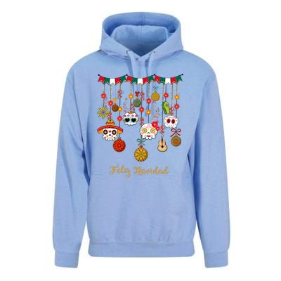 Sugar Skull Feliz Navidad Spanish Christmas Unisex Surf Hoodie