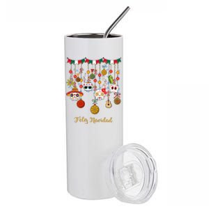 Sugar Skull Feliz Navidad Spanish Christmas Stainless Steel Tumbler