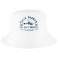 Save Sharks From Bad Human Behavior Blue Nautical Shark Cool Comfort Performance Bucket Hat