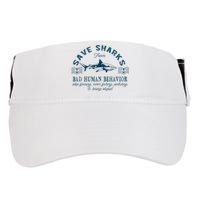 Save Sharks From Bad Human Behavior Blue Nautical Shark Adult Drive Performance Visor