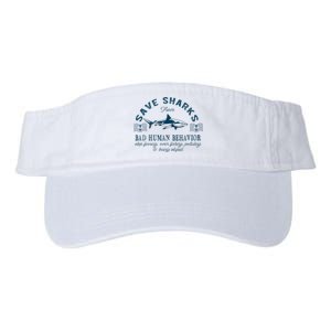 Save Sharks From Bad Human Behavior Blue Nautical Shark Valucap Bio-Washed Visor