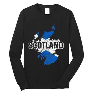 Scotland Scottish Flag Map Pride Long Sleeve Shirt