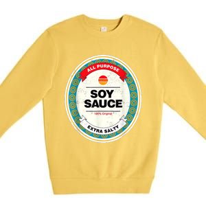 Soy Sauce Funny Costume Vegan Soy Sauce Funny Sushi Matching Group Halloween Premium Crewneck Sweatshirt