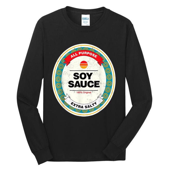 Soy Sauce Funny Costume Vegan Soy Sauce Funny Sushi Matching Group Halloween Tall Long Sleeve T-Shirt