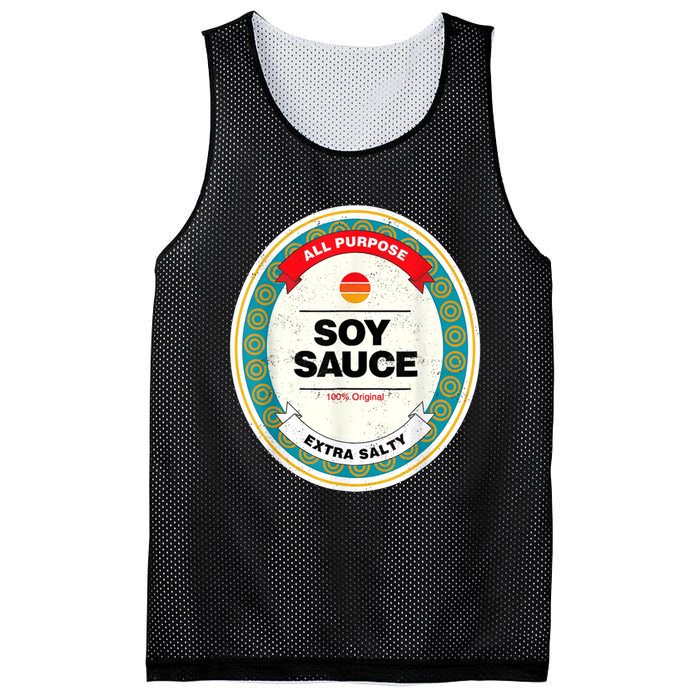 Soy Sauce Funny Costume Vegan Soy Sauce Funny Sushi Matching Group Halloween Mesh Reversible Basketball Jersey Tank