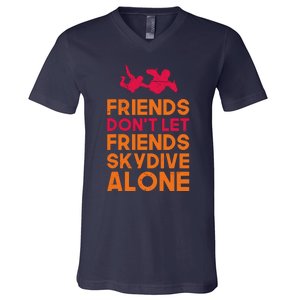 Skydiver Shirts Funny Friends Skydiving Parachute V-Neck T-Shirt