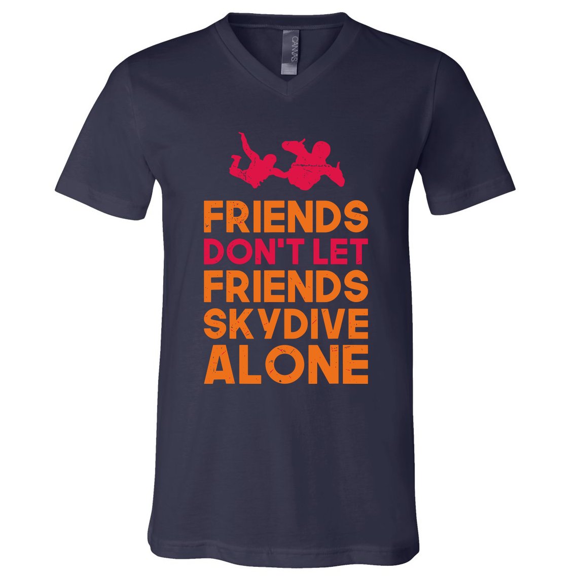 Skydiver Shirts Funny Friends Skydiving Parachute V-Neck T-Shirt