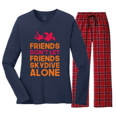 Skydiver Shirts Funny Friends Skydiving Parachute Women's Long Sleeve Flannel Pajama Set 