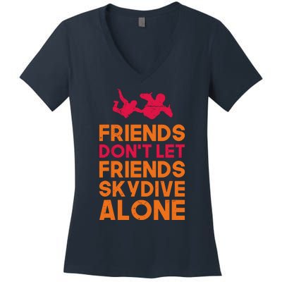 Skydiver Shirts Funny Friends Skydiving Parachute Women's V-Neck T-Shirt