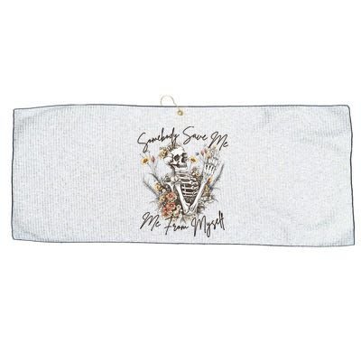 Somebody Save Flora Me Me From Western Myself Skeleton Large Microfiber Waffle Golf Towel