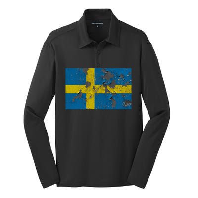 Sweden Stone Flag Silk Touch Performance Long Sleeve Polo