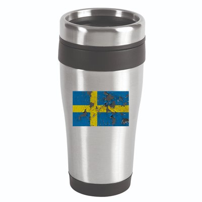 Sweden Stone Flag 16oz Travel Tumbler