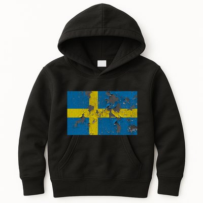 Sweden Stone Flag Kids Hoodie