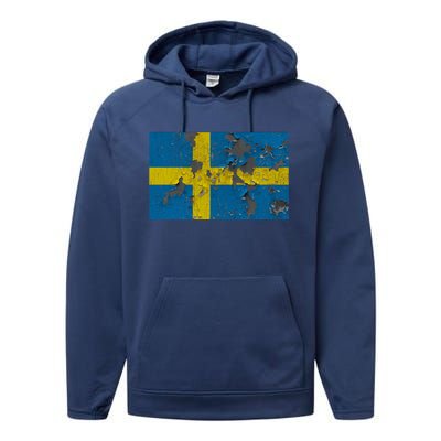 Sweden Stone Flag Performance Fleece Hoodie