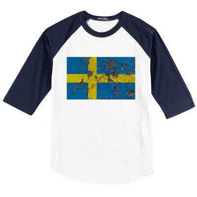 Sweden Stone Flag Baseball Sleeve Shirt